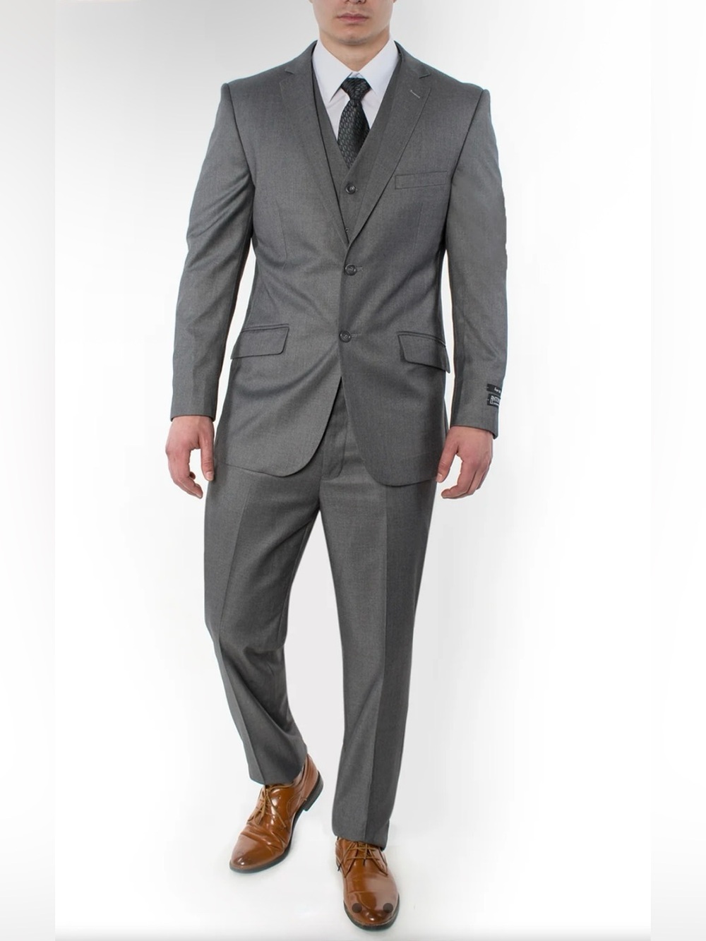 3 Piece Slim Fit Suit- True Gray     (874513S)